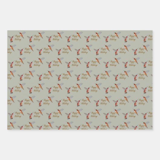 North American Hummingbirds Pattern Geschenkpapier Set (Vorderseite 2)