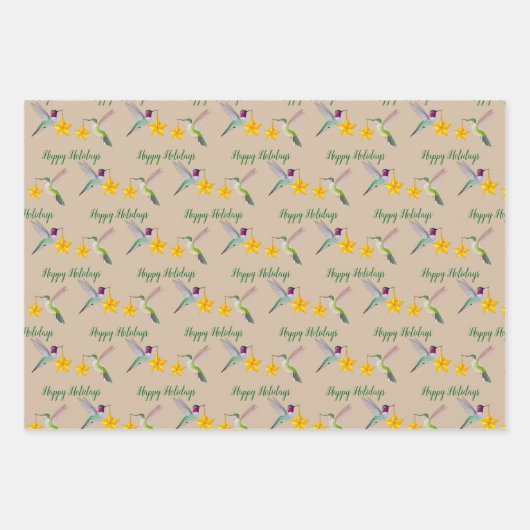 North American Hummingbirds Pattern Geschenkpapier Set (Vorderseite)