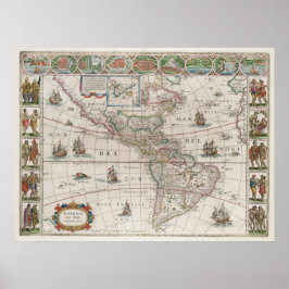 North and South America Poster