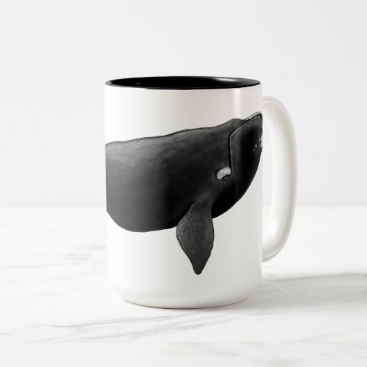 "North Atlantic Right Whale" Art Zweifarbige Tasse (VorderseiteRechts)