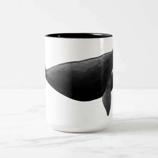 "North Atlantic Right Whale" Art Zweifarbige Tasse (Mittel)