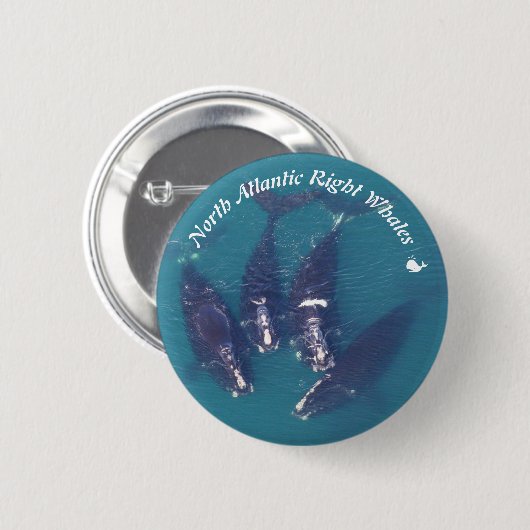 North Atlantic Right Whales von RoseWrites Button (Vorne & Hinten)