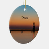 North Ave Lighthouse Sunrise Souvenir Ornament (Rechts)