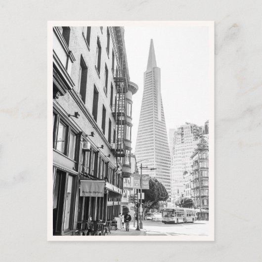 North Beach San Francisco Transamerica & Muni Postkarte (Vorderseite)