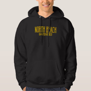 North Beach San Francisco Vintager Text Amber Prin Hoodie