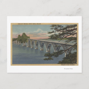 North Bend, Oregon - Coos Bay Bridge View Postkarte