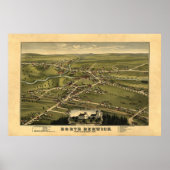 North Berwick ME Panorama Birdseye View 1877 Poster (Vorne)