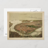 North Boston Massachusetts 1877 von John Bachmann Postkarte (Vorne/Hinten)