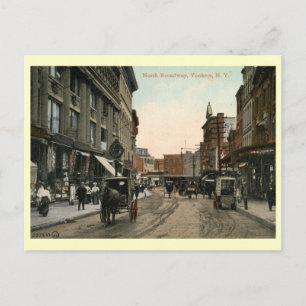 North Broadway, Yonkers, New York Vintage Postkarte