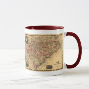 North Carolina 1861 und South- Carolinakarte Tasse