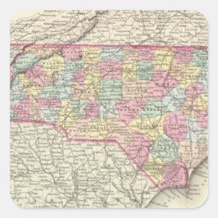 North Carolina 4 Quadratischer Aufkleber