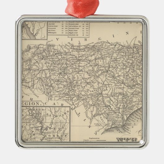 North Carolina 6 Silbernes Ornament (Vorne)