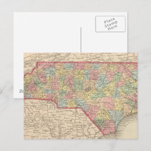 North Carolina 8 Postkarte (Vorne/Hinten)