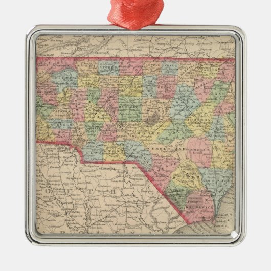 North Carolina 8 Silbernes Ornament (Vorne)