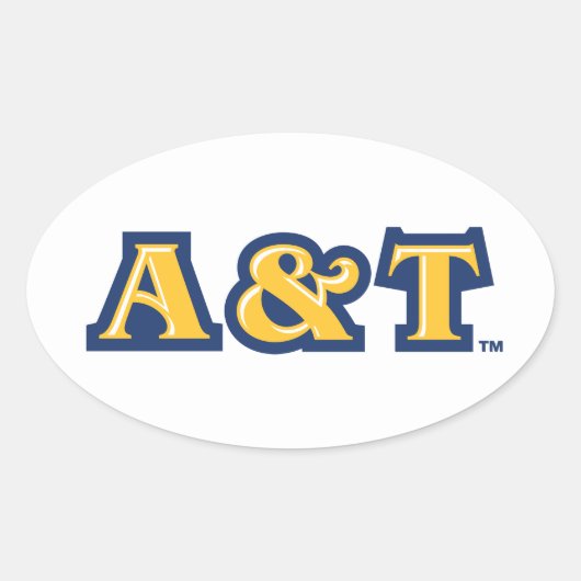 North Carolina A&T Staat University | A&T Wordmark Ovaler Aufkleber (Vorderseite)