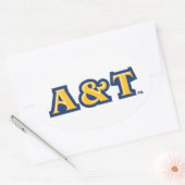 North Carolina A&T Staat University | A&T Wordmark Ovaler Aufkleber (Umschlag)