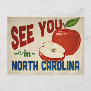 North Carolina Apple - Vintage Travel Postkarte