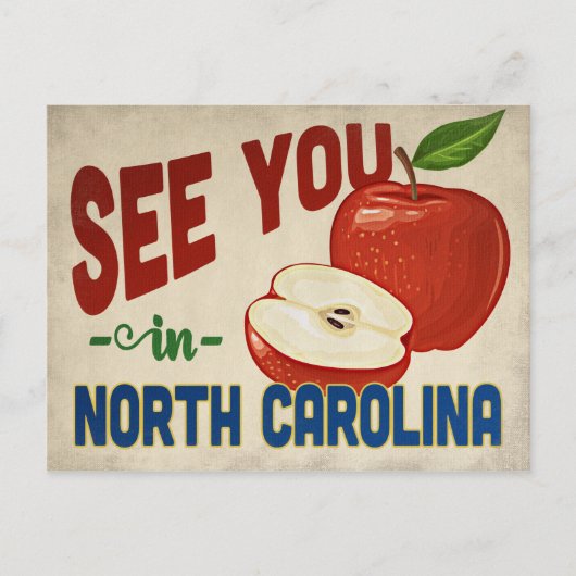 North Carolina Apple - Vintage Travel Postkarte (Vorderseite)