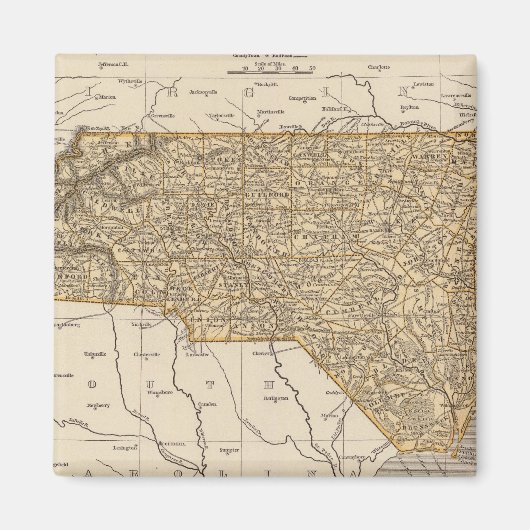 North Carolina Atlas Map Magnet (Vorne)