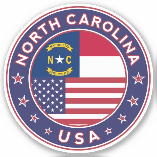 North Carolina Aufkleber (Vorderseite)