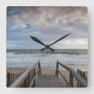 North Carolina, Außenbank National Seehotel 1 Quadratische Wanduhr