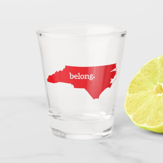 North Carolina Belong Staat Map Schnapsglas (Vorderseite)