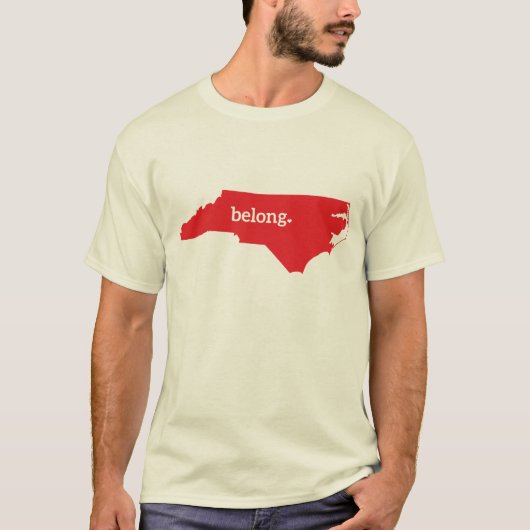 North Carolina Belong Staat Map T-Shirt (Vorderseite)