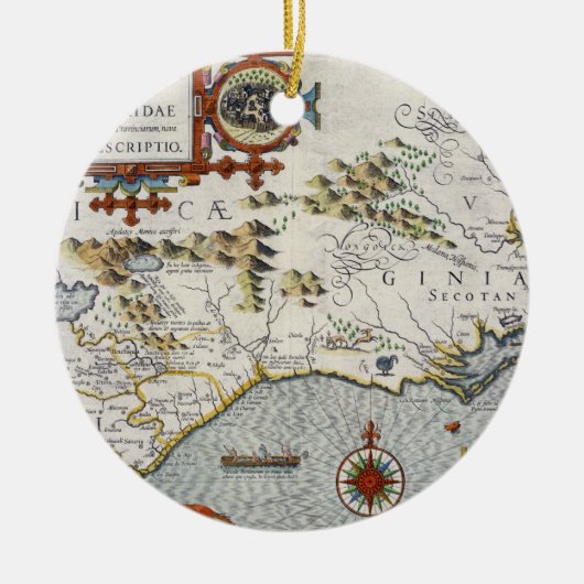 North Carolina, betitelt 'Virginiae Einzelteil und Keramikornament (Vorne)