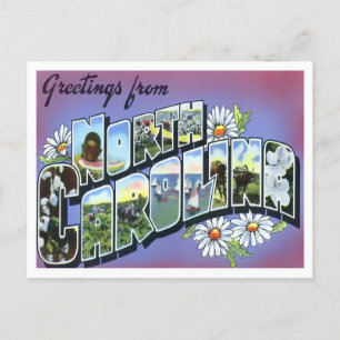 North Carolina Big Letters Postkarte