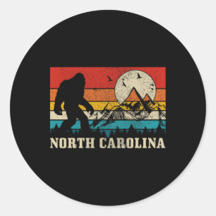 North Carolina Bigfoot Vintage Berge Wandern Ca Runder Aufkleber