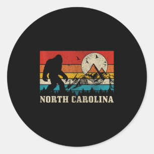 North Carolina Bigfoot Vintage Berge Wandern Ca Runder Aufkleber