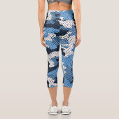 North Carolina  Blue & White Heel Camo Printed  Capri Leggings (Rückseite)