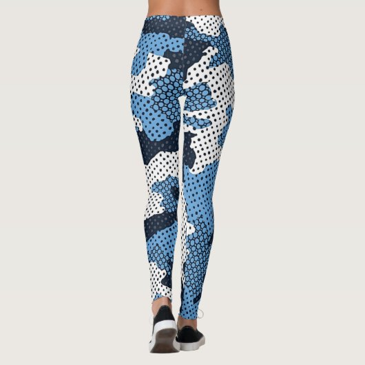 North Carolina  Blue & White Heel Camo Printed  Leggings (Rückseite)