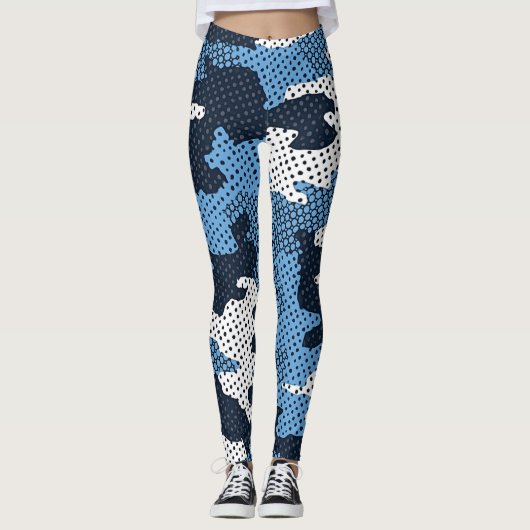 North Carolina Blue & White Heel Camo Printed Leggings (Vorderseite)