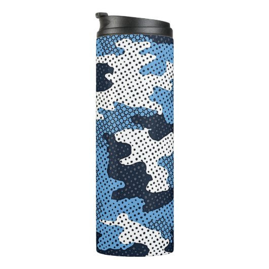 North Carolina Blue & White Heel Camo Printed Thermosbecher (Nach rechts gedreht)