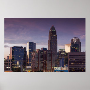 North Carolina, Charlotte, erhöhte Sicht Poster