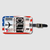 North Carolina CLT Gepäckmarke Gepäckanhänger (Vorderseite (Horizontal))