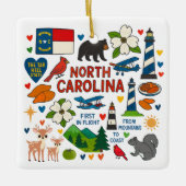 North Carolina Custom Family Trip Christmas Keramikornament (Vorderseite)