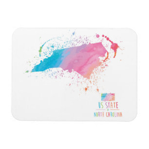 North Carolina der Aquarell-Karten-  Magnet