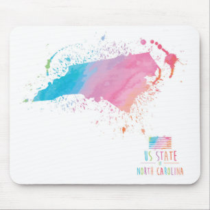 North Carolina der Aquarell-Karten- Mousepad
