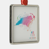 North Carolina der Aquarell-Karten-| Ornament Aus Metall (Rechts)