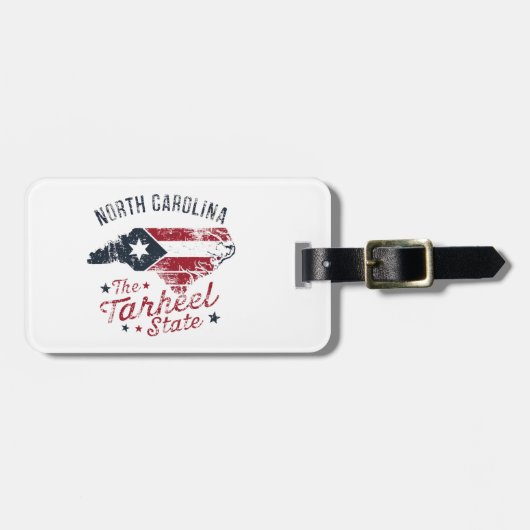 North Carolina Der Staat Tarheel Gepäckanhänger (Vorderseite horizontal)