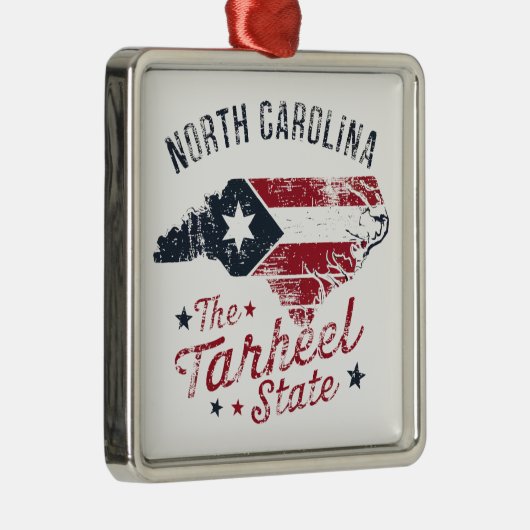 North Carolina Der Staat Tarheel Ornament Aus Metall (Rechts)