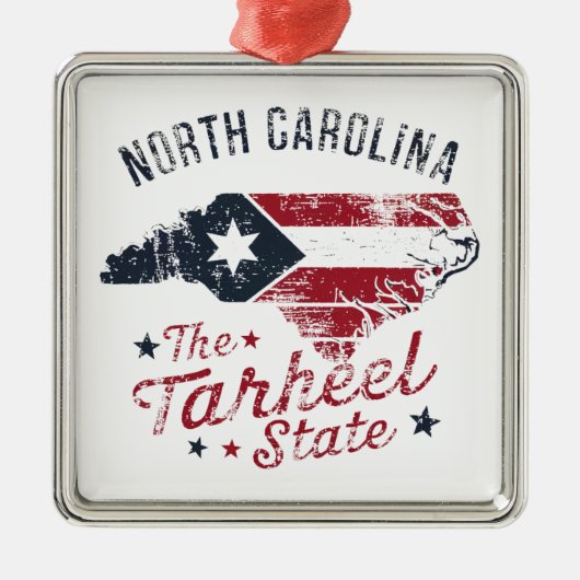 North Carolina Der Staat Tarheel Ornament Aus Metall (Vorne)