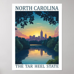 North Carolina der Tar Heel Staat USA Reiseort Poster