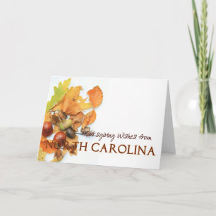 North Carolina Erntedank Card Feiertagskarte