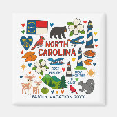 North Carolina Family Trip Keepsake Personalized Magnet (Vorne)
