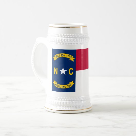 NORTH CAROLINA FLAG BIERGLAS (Vorderseite Links)
