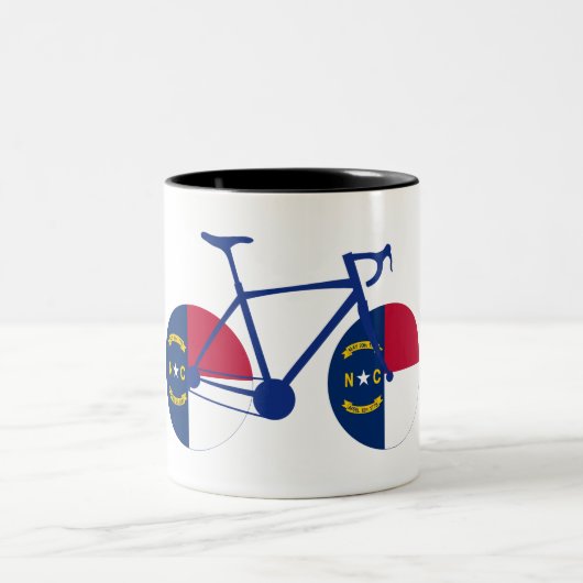 North Carolina Flag Cycling Zweifarbige Tasse (Mittel)