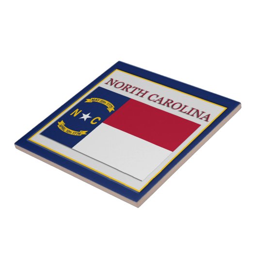 North Carolina Flag Design Tile Fliese (Seite)